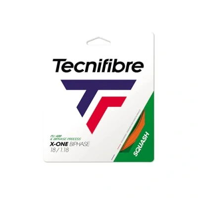 Image de TECNIFIBRE CORDAGE SQUASH UNISEXE GARNITURE 12 METRES X ONE BIPHASE ORANGE 1,18