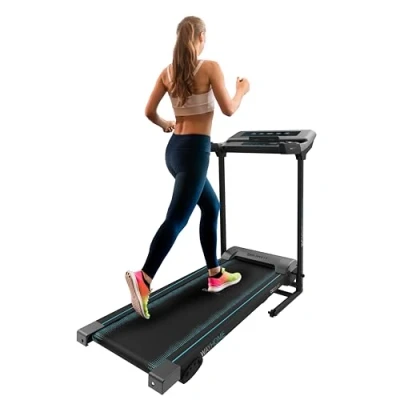 Image de Cecotec Tapis de Course Pliable DrumFit WayHome 1200 Runner Sprint. 1100 W, 1 à 12 km/h, programmes, Panneau LED, Surface 110x40 cm, Inclinaison Manuelle, Roues
