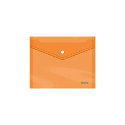 Image de DOHE Pochette enveloppe bouton PP Cristal Transparent A5 Orange