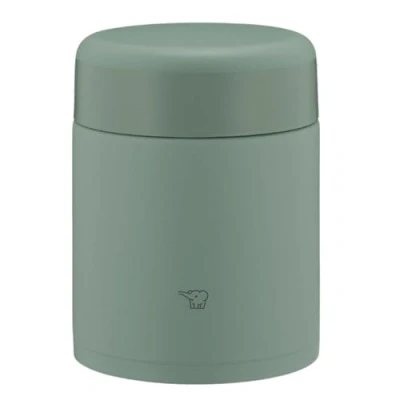 Image de ZOJIRUSHI SW KA40 GM Mahobin Lot de 3 bocaux à soupe isothermes en acier inoxydable, sans couture, 400 ml, vert mat, couvercle et joint intégrés, faciles nettoyer, seulement pièces
