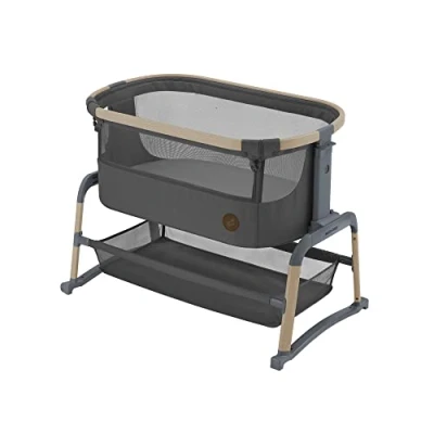 Image de Maxi Cosi Iora Air Berceau Cododo, Maille Omniprésente, 0 6 Mois (9 kg), Lit Cododo Bebe, Mode Balancelle, 4 Inclinaisons/5 Hauteurs, Système Coulissant, Facile à Transporter, 2 Roues, Beyond Graphite