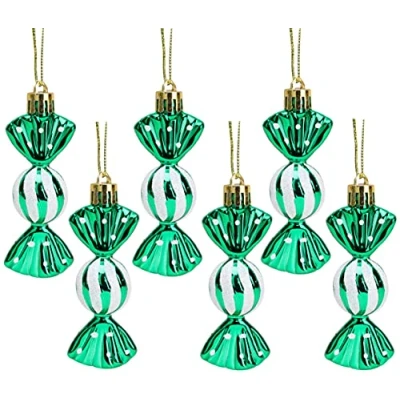 Image de Christmas Concepts® Pack de 6 8cm (3,2&quot;) Mini Boules en Forme Doux Brillant &amp; Glitter Décoré Décorations d&#039;arbre Noël (Vert Émeraude)
