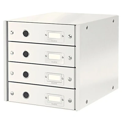 Image de Leitz Bloc de Classement, 4 Tiroirs, A4, Click &amp; Store, 60490001 Blanc