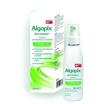 Image de Algopix Lotion pour le cuir chevelu 120 ml problématique avec écailles sèches et squames, apaise les démangeaisons, hydrate