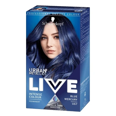 Image de Schwarzkopf Live Urban Metallic Mercury Blue Coloration capillaire 100 ml, couleur intense avec effet chatoyant