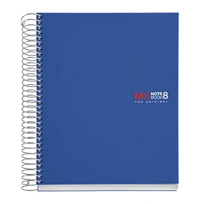 Image de Basics MR 43005 Cahier 8 couleurs, A5, 200 feuilles, polypropylène horizontal, bleu