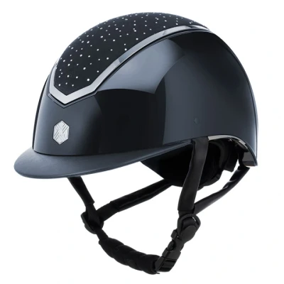 Image de Charles Owen Casque d&#039;équitation Kylo Gloss Crystal Bleu marine/Argent