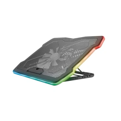 Image de Trust Gaming GXT 1126 Aura Refroidisseur Ordinateur Portable à Éclairage Multicolore Jusqu&#039;à 17.3 Pouces, Vitesse Réglable, Mode Silence Noir