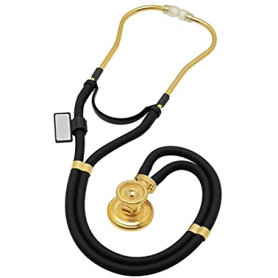 Image de MDF Sprague Rappaport Stéthoscope Pavillon Double Et Interchangeable (Pour Adulte, Enfant, Nourrisson) Noir/Or (MDF767 K11)