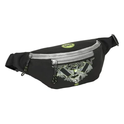 Image de Safta Batman Game Over Sac Banane avec Poche extérieure, idéal pour Jeunes et Enfants de différents âges, Confortable Polyvalent, qualité résistance, 23 x 9 12 cm, Noir, M, Décontracté