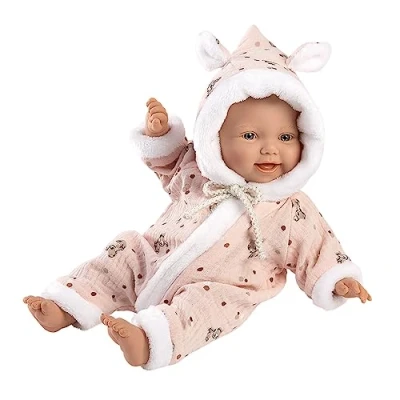 Image de Llorens 1063302 Poupée aux Yeux Bleus et Corps Doux avec Tenue Rose tétine 32 cm