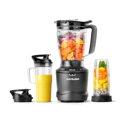 Image de nutribullet SmartSense Blender Combo NBF550DG, avec 5 Vitesses et Fonction Pulse,Blender 1,8L, 2 Tasses de 900ml 700ml, Cycle Automatique Intelligent, 1500W, Gris foncé