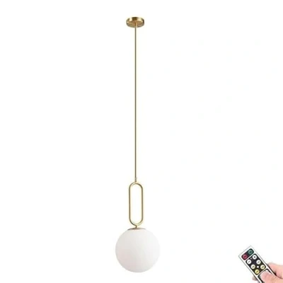 Image de KEFA Suspension sans fil à piles moderne du milieu siècle avec télécommande et ampoule intensité variable, pour îlot de cuisine, salon, chambre coucher, bar, salle manger