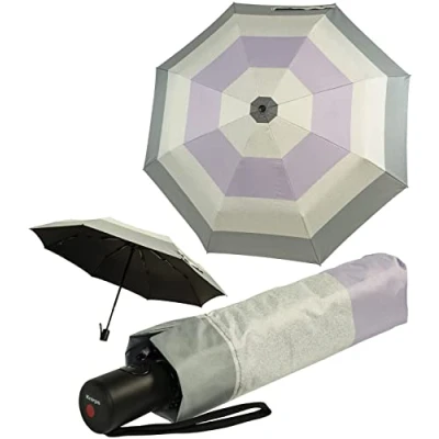 Image de Knirps A.200 Duomatic Parapluie de poche compact et résistant aux tempêtes Testé en soufflerie Taille M, Violet coquelicot, 98 cm, Moderne