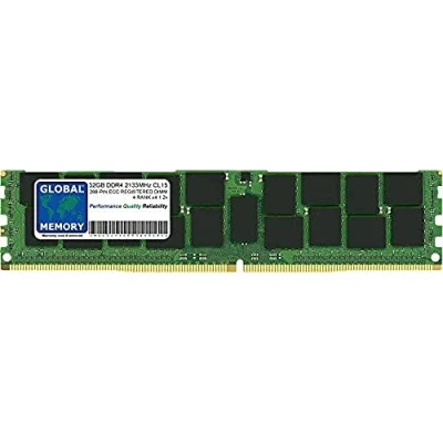 Image de 32Go DDR4 2133MHz PC4 17000 288 PIN ECC ENREGISTRÉ DIMM (RDIMM) MÉMOIRE RAM pour SERVEURS/WORKSTATIONS/Cartes Meres (4 Rank CHIPKILL)