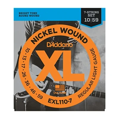 Image de D&#039;Addario Cordes de Guitares Électrique EXL110 7 Regular Light, String, 10 59 1 Paquet