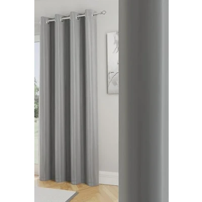 Image de Enhanced Living Nightfall Rideau de Porte à œillets Simple et Super Doux Économie d&#039;énergie réduction du Bruit pour Salon Chambre Coucher Gris uni 168 x 214 cm