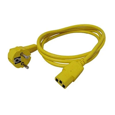 Image de ROLINE Câble d&#039;alimentation I Connecteur type F vers IEC 320 C13 femelle de prolongation PC jaune 1,8 m