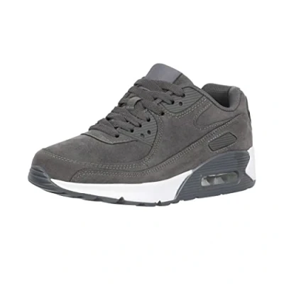 Image de Elara Chaussures Femmes Hommes de Course Sport Baskets Chunkyrayan H001 W Gris foncé 46