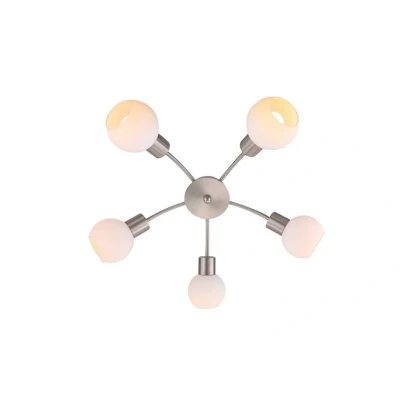 Image de Lindby Plafonnier Elaina à intensité variable (Moderne) en Gris Métal e. a. pour Salon &amp; Salle manger (à 5 lampes, E14), Luminaire Plafonnier, Lampe Plafond, Eclerage Eclairage Interieur