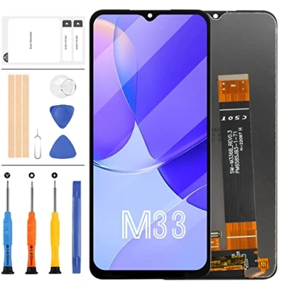 Image de Écran LCD de rechange pour Samsung Galaxy M33 SM M336B M336B/DS M336BU M336BU/DS tactile numériseur pièces réparation (Noir)