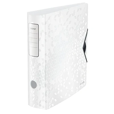 Image de Leitz Wow 11060001 Active Lot de 5 classeurs qualité à 180 Format A4 Dos arrondi 8,2 cm large Fermeture élastique Polyfoam léger En plastique Blanc