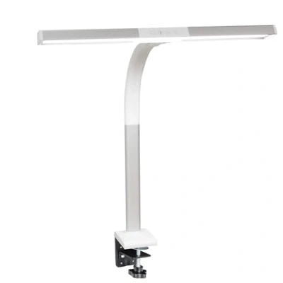 Image de FeinTech Lampe de Bureau LED avec Fixation par Pince 50 cm 600 Lumen 10W Blanc LTL00310