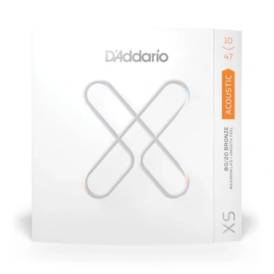 Image de D&#039;Addario cordes de guitare XS 80/20 avec revêtement bronze XSABR1047 Plus grande résistance à la rupture stabilité d&#039;accordage Pour guitares 6 10 47 extra légères