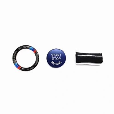 Image de BMW E90 E84 E70 Bouton poussoir d&#039;arrêt de démarrage, interrupteur d&#039;allumage du moteur pour série 1 2 3 4 5 6 7 X1 X2 X3 X4 X5 X6 (Bleu mat)