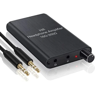 Image de eSynic Amplificateur de Casque HiFi 16 300Ω avec Câble Charge USB 1.2m 8 Heures d&#039;autonomie Compatible Une Large Gamme d&#039;appareils numériques tels Que MP3 / MP4 Mobile/PC