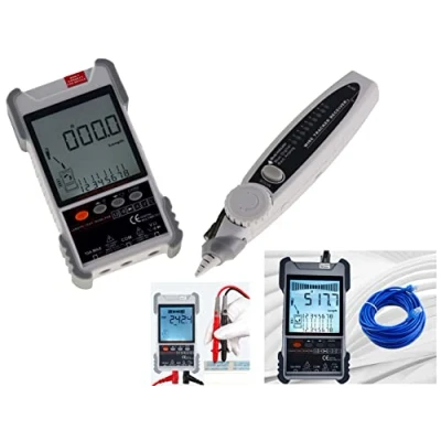 Image de KALEA INFORMATIQUE Testeur Professionnel Digital LCD Réseau RJ45 RJ11 et Multimètre : Cartographie, Continuité, Longueur, POE, Tension, Repérage, Torche, Tension Intensité AC DC, Température, Diodes