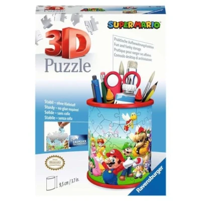 Image de Ravensburger Puzzle 3D Pot à Crayons Super Mario A partir de 6 ans 54 pièces numérotées assembler sans colle Accessoires inclus Hauteur 9,5 cm 11255