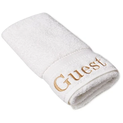 Image de Linum Home Textiles personnalisé Fil Doré brodée Serviette de Toilette, Blanc/doré, Taille Unique