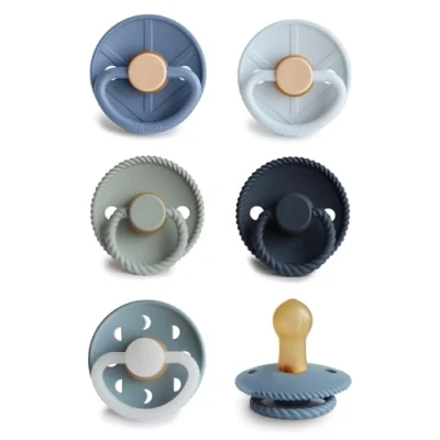 Image de FRIGG Multipack Sucettes en Latex Lot de 6 Caoutchouc Fabriqué au Danemark Sans BPA Tétine Cerise Symétrique (Endless Sea, Taille 1 (0 Mois))
