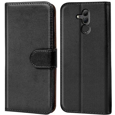 Image de Verco Coque pour Huawei Mate 20 Lite, Housse Portefeuille Lite Etui en Cuir Synthétique Fonction Stand Case, Noir