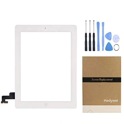 Image de Hedywei Écran Tactile de Remplacement pour iPad 2 A1395 avec Bouton Home Outils et adhésif Blanc
