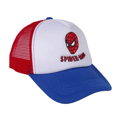 Image de Casquette avec Visière Incurvée Spiderman Tricolore 4 à 8 Ans Impression de la Collection pour Enfants Scratch Réglable Produit Original Conçu en Espagne