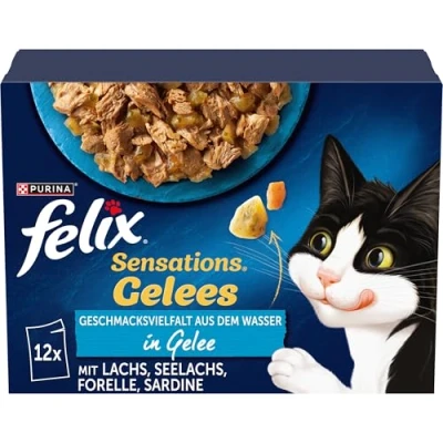 Image de FELIX Sensations Gelées Nourriture Humide pour Chat Mélange de variétés Poisson (6 x 12 sachets 85 g)