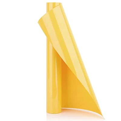 Image de YURROAD Flex Thermocollant pour Tissus 100cm x30cm Vinyle HTV Iron on T shirts Transfert de Chaleur Cadeau, Jaune