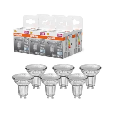 Image de Osram Réflecteur LED Spot Star PAR16, 4 000 K blanc neutre, 2,4 W, GU10, 36, 230 lm, transparent, pour spots, éclairage d&#039;accentuation, 15 h,6 Pack
