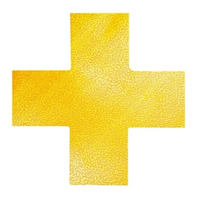 Image de Durable 170104 Symbole de Marquage Au Sol Forme&quot;Croix&quot; Adhésif Et Antidérapant 150x100mm Jaune Boîte 10 Pièces