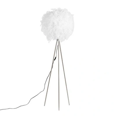 Image de QAZQA feather Lampe de table trépied/tripode 1 lumière H 1550 mm Blanc Moderne éclairage intérieur Salon I Chambre Cuisine Salle à manger