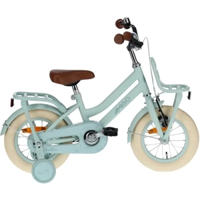 Image de AMIGO Bella Vélo Enfant Fille 12&quot; 21cm Frein à Rétropédalage Vert