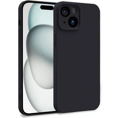 Image de MyGadget Coque Compatible avec Apple iPhone 15 Case TPU Souple &amp; Soft Doublure Microfibre Cover Protection Extra Fine Légère Noir