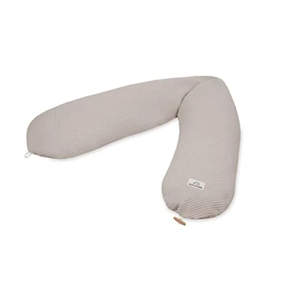 Image de Julius Zöllner Wafffelpique Coussin d&#039;allaitement env. 190 cm Garnissage 42 litres de microbilles EPS Fabriqué en Allemagne Housse 100% Coton Oeko TEX® Standard 100 Seashell