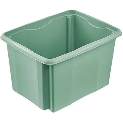 Image de keeeper Boîte de Rangement avec Système d’Empilage, 44,5 x 34,5 27 cm, 30 L, Emil, Nordic Green