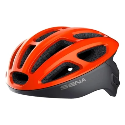 Image de Sena R1 Casque de Vélo Connecté (Electric Tangerine, M)