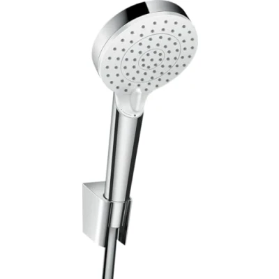 Image de hansgrohe Crometta Ensemble support mural et douchette Vario avec flexible de douche 125 cm, blanc/chromé, 26691400