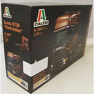 Image de Italeri 553897 Scania 3897 R730 V8 Noir Ambre Camion Model Kit 1:24