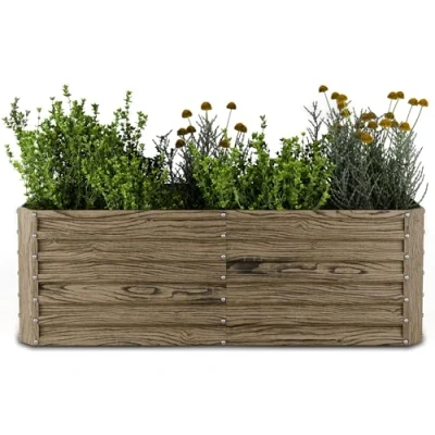 Image de Blumfeldt High Grow Straight Potager surélevé 972 L Ergonomique Résistant aux intempéries Structure de fond ouverte